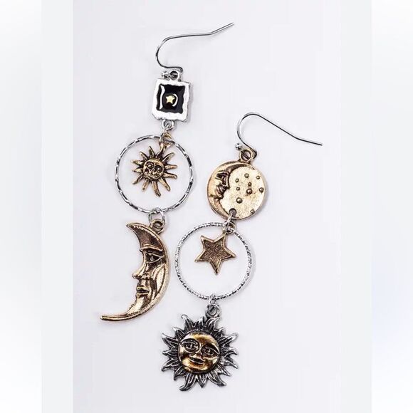 Free People Jewelry - Star moon dangle earrings A118